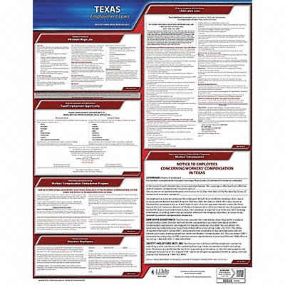 JJ KELLER 100TXWC Labor Law Poster State with WC TX
