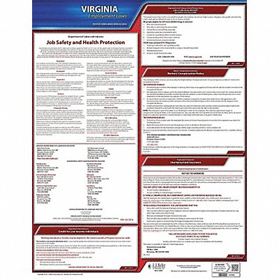 JJ KELLER 100VA Labor Law Poster State Labor Law VA