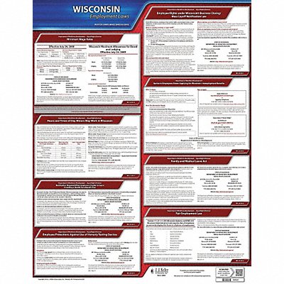 JJ KELLER 100WI Labor Law Poster State Labor Law WI
