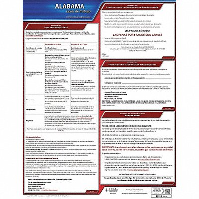 JJ KELLER 200AL Labor Law Poster State Labor Law AL