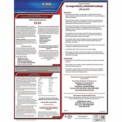 JJ KELLER 200IA Labor Law Poster State Labor Law IA