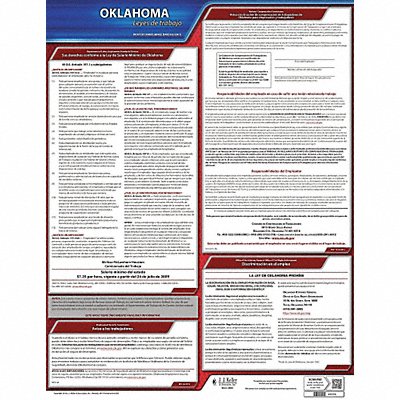 JJ KELLER 200OK Labor Law Poster State Labor Law OK