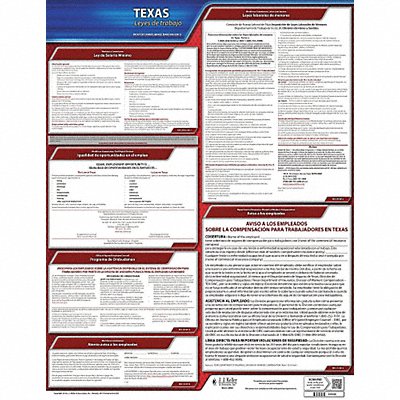 JJ KELLER 200TXWC Labor Law Poster State Labor Law TX