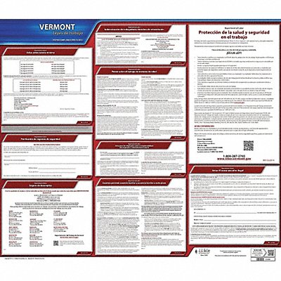 JJ KELLER 200VT Labor Law Poster State Labor Law VT