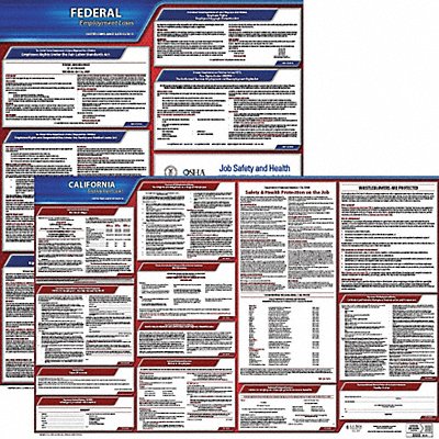 JJ KELLER 100CA3 LaborLaw Poster Fed/STA CA ENG 20inH 3yr