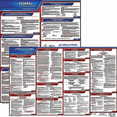 JJ KELLER 100DC1 LaborLaw Poster Fed/STA DC ENG 20inH 1yr