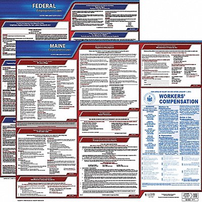 JJ KELLER 100ME1 LaborLaw Poster Fed/STA ME ENG 20inH 1yr