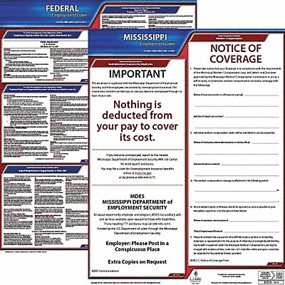 JJ KELLER 100MS3 LaborLaw Poster Fed/STA MS ENG 20inH 3yr