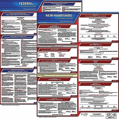 JJ KELLER 100NH1 LaborLaw Poster Fed/STA NH ENG 20inH 1yr
