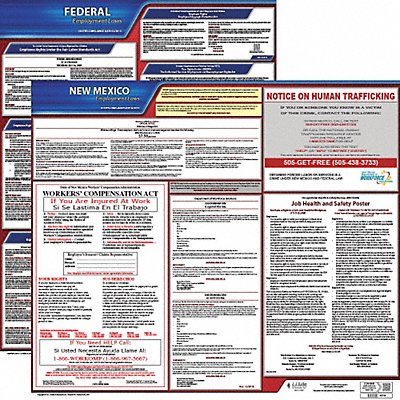 JJ KELLER 100NM3 LaborLaw Poster Fed/STA NM ENG 20inH 3yr
