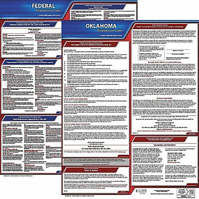 JJ KELLER 100OK1 LaborLaw Poster Fed/STA OK ENG 20inH 1yr