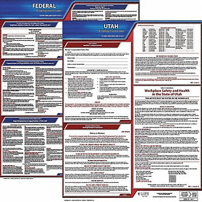 JJ KELLER 100UT3 LaborLaw Poster Fed/STA UT ENG 20inH 3yr