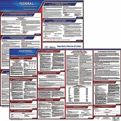 JJ KELLER 200CA3 Labor Law Poster Fed/STA CA SP 20inH 3yr