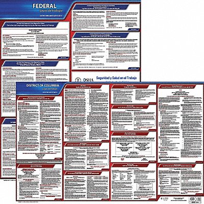 JJ KELLER 200DC3 Labor Law Poster Fed/STA DC SP 20inH 3yr