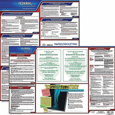 JJ KELLER 200FL1 Labor Law Poster Fed/STA FL SP 20inH 1yr