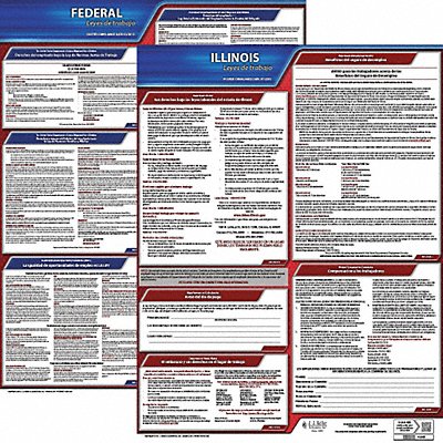 JJ KELLER 200IL1 Labor Law Poster Fed/STA IL SP 20inH 1yr