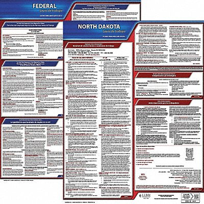 JJ KELLER 200ND1 Labor Law Poster Fed/STA ND SP 20inH 1yr