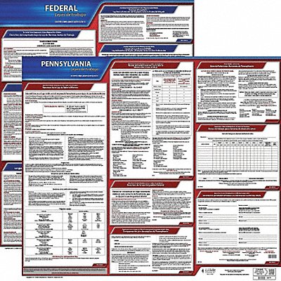JJ KELLER 200PA3 Labor Law Poster Fed/STA PA SP 20inH 3yr