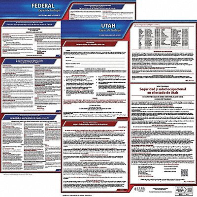 JJ KELLER 200UT3 Labor Law Poster Fed/STA UT SP 20inH 3yr