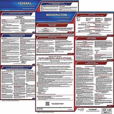 JJ KELLER 200WA3 Labor Law Poster Fed/STA WA SP 20inH 3yr