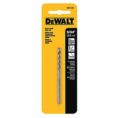 DEWALT DW1109 Jobber Drill 9/64 HSS