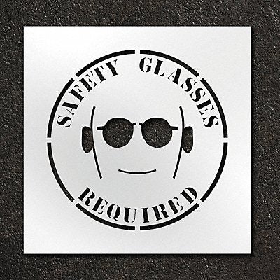 RAE STL11612410 Stencil Safety Glasses Required 24 in