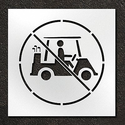 RAE STL11675602 Golf Course Stencil No Carts Logo 24 in