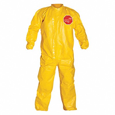 DUPONT QC125TYL5X000400 Coveralls 5XL Yellow Tychem 2000 PK4