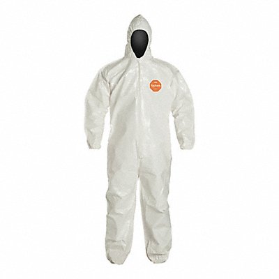 DUPONT SL127BWHXL001200 D2257 Hooded Coveralls XL Wht Tychem 4000 PK12