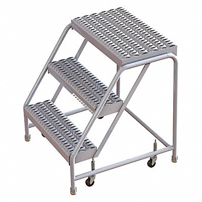 TRI-ARC WLAR003165 Rolling Ladder 3 Steps Serrated Tread