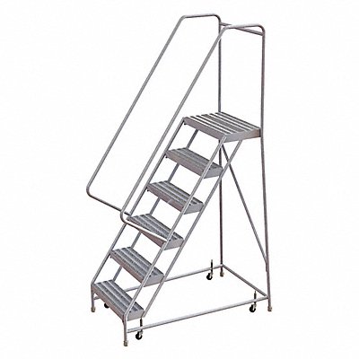 TRI-ARC WLAR106244 Rolling Ladder 6 Steps Ribbed Tread