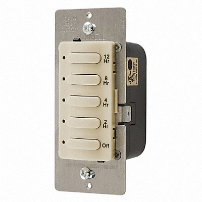 HUBBELL WIRING DEVICE-KELLEMS DT5012I Countdown Timer Ivory 120/277V AC