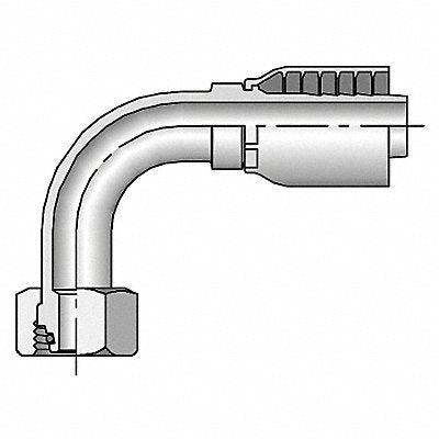 PARKER 1CF433520 Crimp Fitting 90 Deg 1-1/4 ID FMetric