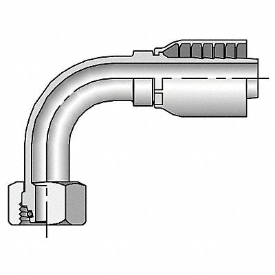 PARKER 11C433016 Crimp Fitting 90 Deg 1 I.D. F Metric