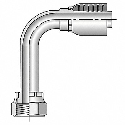 PARKER 1J1432020 Crimp Fitting 90 Deg 1-1/4 I.D. F ORS