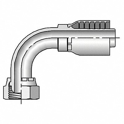 PARKER 1C5432816 Crimp Fitting 90 Deg 1 I.D. F Metric