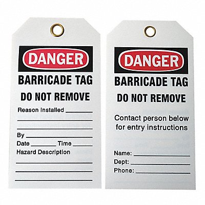 GRAINGER 29UG15 Caution Tag 5 3/4in H 3in W Polyest PK25