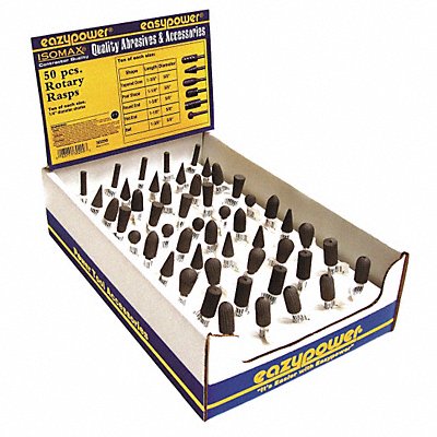 EAZYPOWER 30299 Assorted Rotary Rasp Kit 50 Pieces