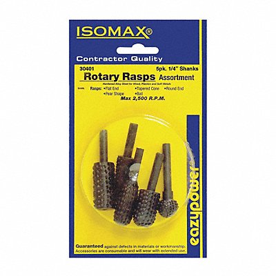 EAZYPOWER 30401 Rotary Rasp Various Shapes 1/4 Shank Dia