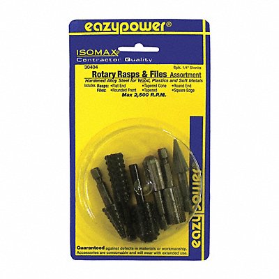 EAZYPOWER 30404 Rotary File and Rasp Set 1/4 Shank Dia