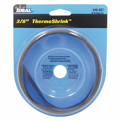 IDEAL 46607 Shrink Tubing 4 ft Blk 0.421 in ID PK5