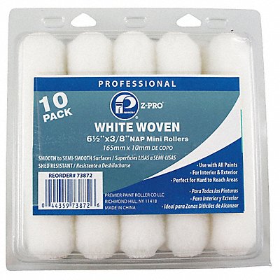 PREMIER 73872 Mini Roller 6 1/2 L 3/8 Nap Woven PK10