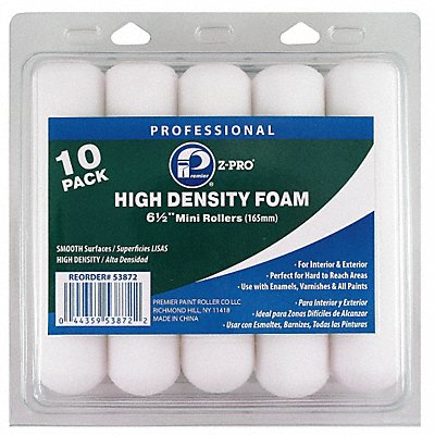 PREMIER 53872 Mini Roller 6 1/2 L No Nap Foam PK10