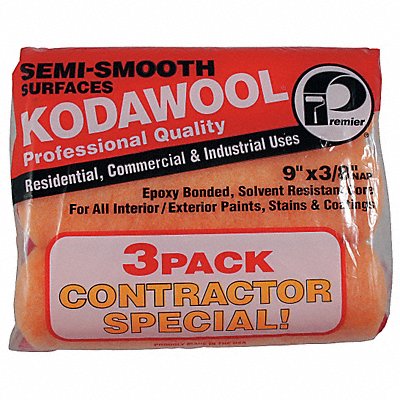 PREMIER 3PKW38 Roller Cover 9 L 3/8 Nap Wool PK3