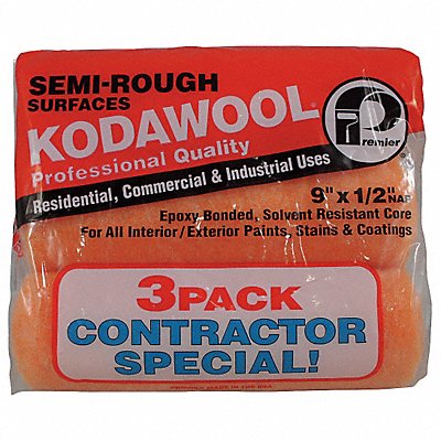 PREMIER 3PKW50 Roller Cover 9 L 1/2 Nap Wool PK3