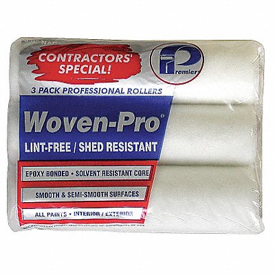 PREMIER 3LF38 Roller Cover 9 L 3/8 Nap Woven PK3