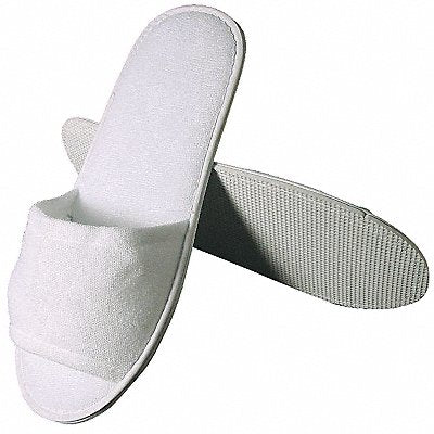 R  R TEXTILE X70500 Slippers Open Toe Terry White PK25