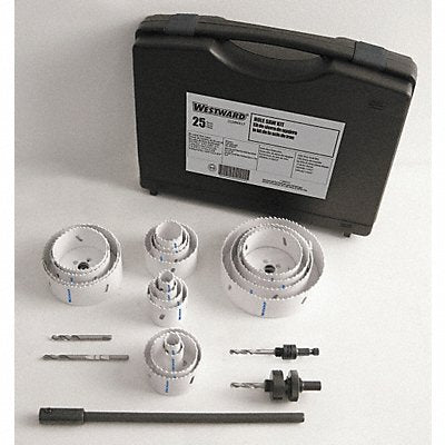 WESTWARD 29VX17 Bi-Metal Hole Saw Kit 25 pcs.
