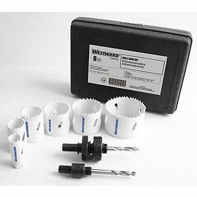 WESTWARD 29VX18 Bi-Metal Hole Saw Electrical Kit 8 pcs.