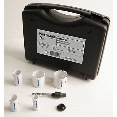 WESTWARD 29VX19 Hole Saw Mechanics Kit 7 pcs.